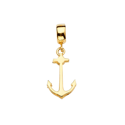 14K Yellow Anchor Charm for Mix and Match Bracelet