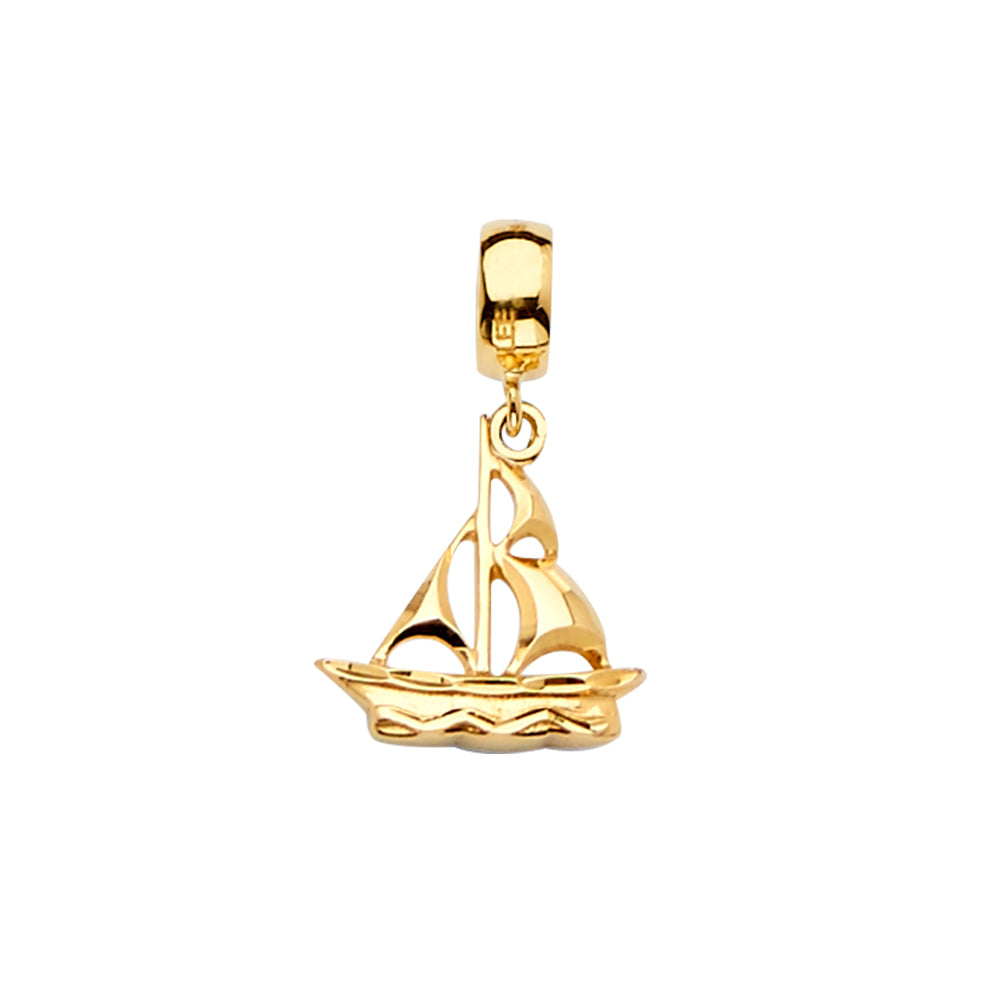 14K Yellow Boat Charm for Mix and Match Bracelet