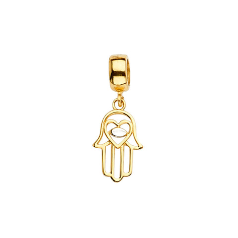 14K Yellow Hamsa Charm for Mix and Match Bracelet