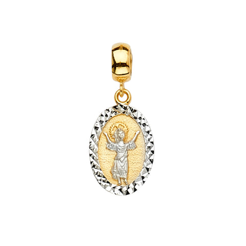 14K Twotone Baby Jesus Charm for Mix and Match Bracelet