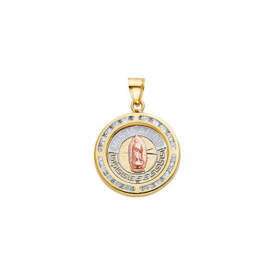 14K Tricolor Gold Religious MIS 15 Anos pendant