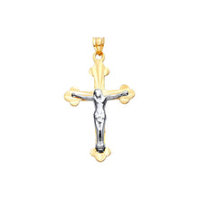 Load image into Gallery viewer, 14K Yellow Gold Cross with curved borders Pendant