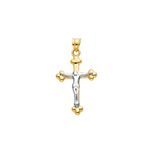 Load image into Gallery viewer, 14K Yellow Gold Small Crucifix curved Pendant