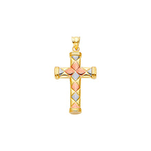 Load image into Gallery viewer, 14K Yellow Gold Tri color Cross Pendant