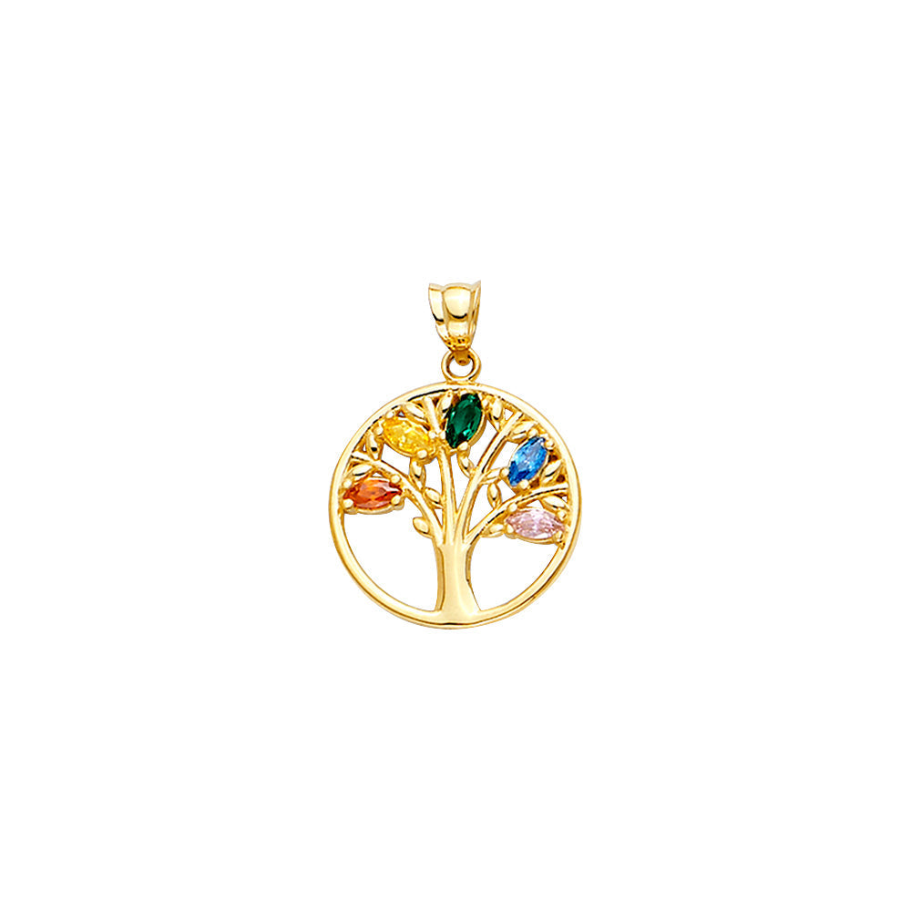 14K Yellow Gold Tree Of Life Pendant