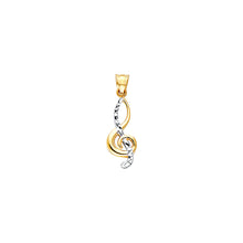 Load image into Gallery viewer, 14K Yellow Gold Diamond Cut Music Note Pendant
