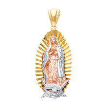 Load image into Gallery viewer, 14K Tricolor Fancy Guadalupe Pendant Approximately 10 Grams