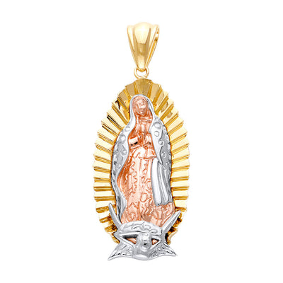 14K Tricolor Fancy Guadalupe Pendant Approximately 10 Grams