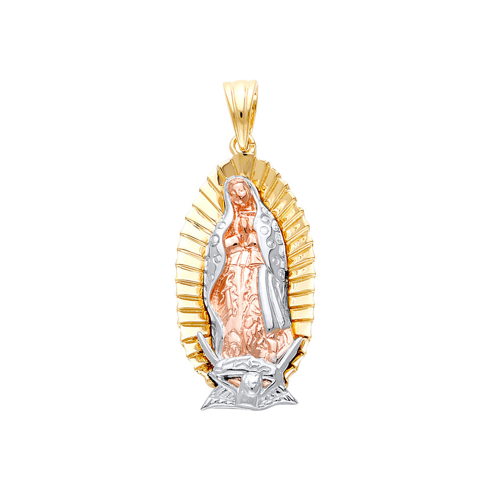 14K Tricolor Fancy Guadalupe Pendant Approximately 6 Grams