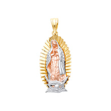 Load image into Gallery viewer, 14K Tricolor Fancy Guadalupe Pendant Approximately 6 Grams