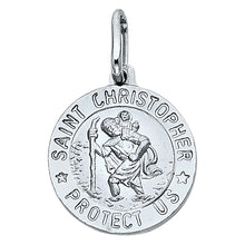 Load image into Gallery viewer, 14K White Gold 15mm St. Christopher Religious Pendant