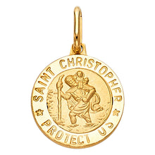 Load image into Gallery viewer, 14K Yellow Gold 15mm St. Christopher Religious Pendant