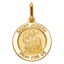 Load image into Gallery viewer, 14K Yellow Gold 15mm St. Joseph Religious Pendant