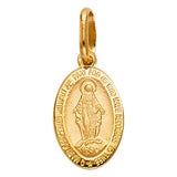 14K Yellow Gold 10mm Guadalupe Religious Pendant