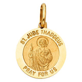 14K Yellow Gold 18mm St. Jude Thaddeus Religious Pendant