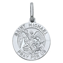 Load image into Gallery viewer, 14K White Gold 15mm St. Michael Religious Pendant