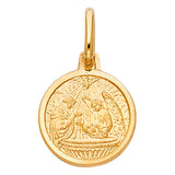 14K Yellow Gold 15mm Baptism Religious Pendant