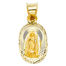 Load image into Gallery viewer, 14K Yellow Gold 10mm DC Guadlupe Stamp Religious Pendant