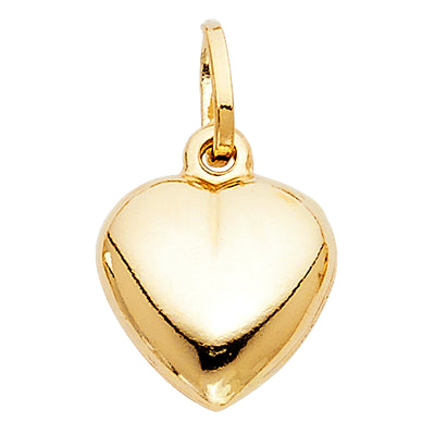 14K Yellow Gold 13mm Heart Pendant