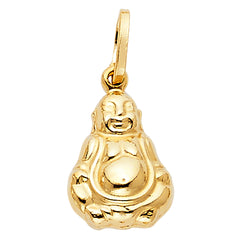 14K Yellow Gold 10mm Buddha Pendant