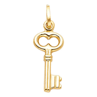 14K Yellow Gold 10mm Key Pendant