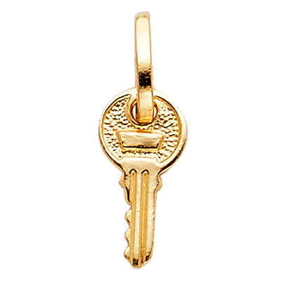 14K Yellow Gold 8mm Key Pendant