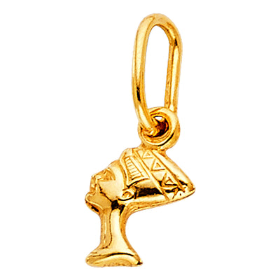 14K Yellow Gold 8mm Queen Nefertiti Pendant