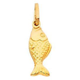 14K Yellow Gold 10mm Fish Pendant