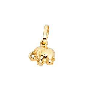 14K Yellow Gold 10mm Elephant Pendant