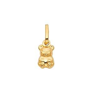14K Yellow Gold 8mm Bear Pendant