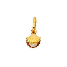 Load image into Gallery viewer, 14K Yellow Gold 8mm Shell With Pearl Pendant