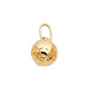 14K Yellow Gold 10mm Soccer Ball Pendant
