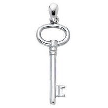 Load image into Gallery viewer, 14K White Gold 10mm Key To My Heart Pendant