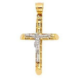 14K Gold 21mm Jesus Crucifix Cross Religious Pendant