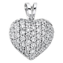 Load image into Gallery viewer, 14K White Gold 14mm CZ Love Heart Pendant