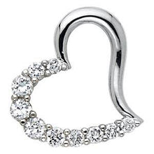 Load image into Gallery viewer, 14K White Gold 17mm CZ Journey Open Heart Pendant