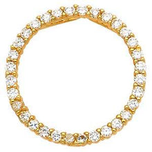 Load image into Gallery viewer, 14K Yellow Gold 18mm Journey Circle of Life CZ Pendant