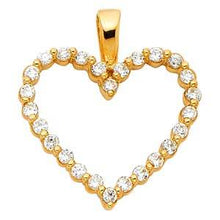 Load image into Gallery viewer, 14K Yellow Gold 18mm CZ Open Heart Pendant