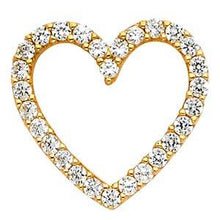 Load image into Gallery viewer, 14K Yellow Gold 15mm CZ Open Heart Pendant