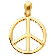 Load image into Gallery viewer, 14K Yellow Gold 15mm Peace Sign CZ Pendant
