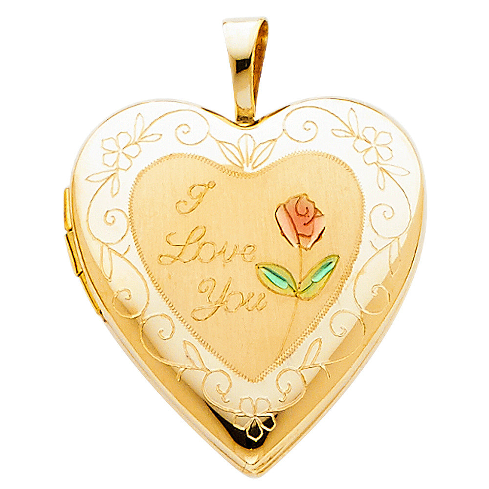 14K Yellow HEART LOCKET Pendant 3.1grams