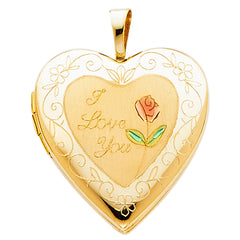 14K Yellow HEART LOCKET Pendant 3.1grams