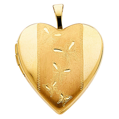 14K Yellow HEART LOCKET Pendant 3.1grams