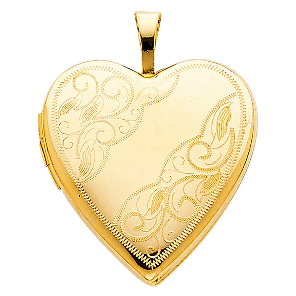 14K Yellow HEART LOCKET Pendant 3.1grams