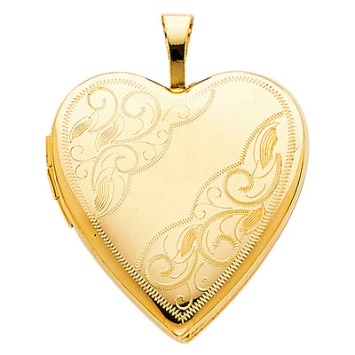 14K Yellow HEART LOCKET Pendant 3.1grams