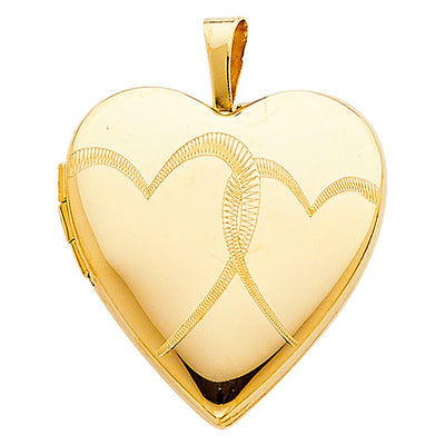 14K Yellow HEART LOCKET Pendant 2.1grams