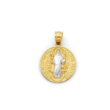 Load image into Gallery viewer, 14k Two Tone Gold 14mm Religious Pendant