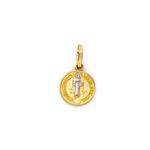 14k Two Tone Gold 10mm Religious Pendant
