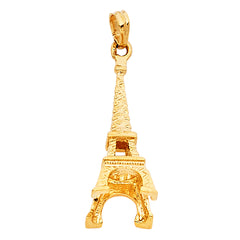 14K Yellow Gold 10mm Paris Eiffel Tower Pendant