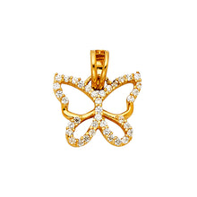 Load image into Gallery viewer, 14K Yellow Gold 14mm CZ Butterfly Pendant